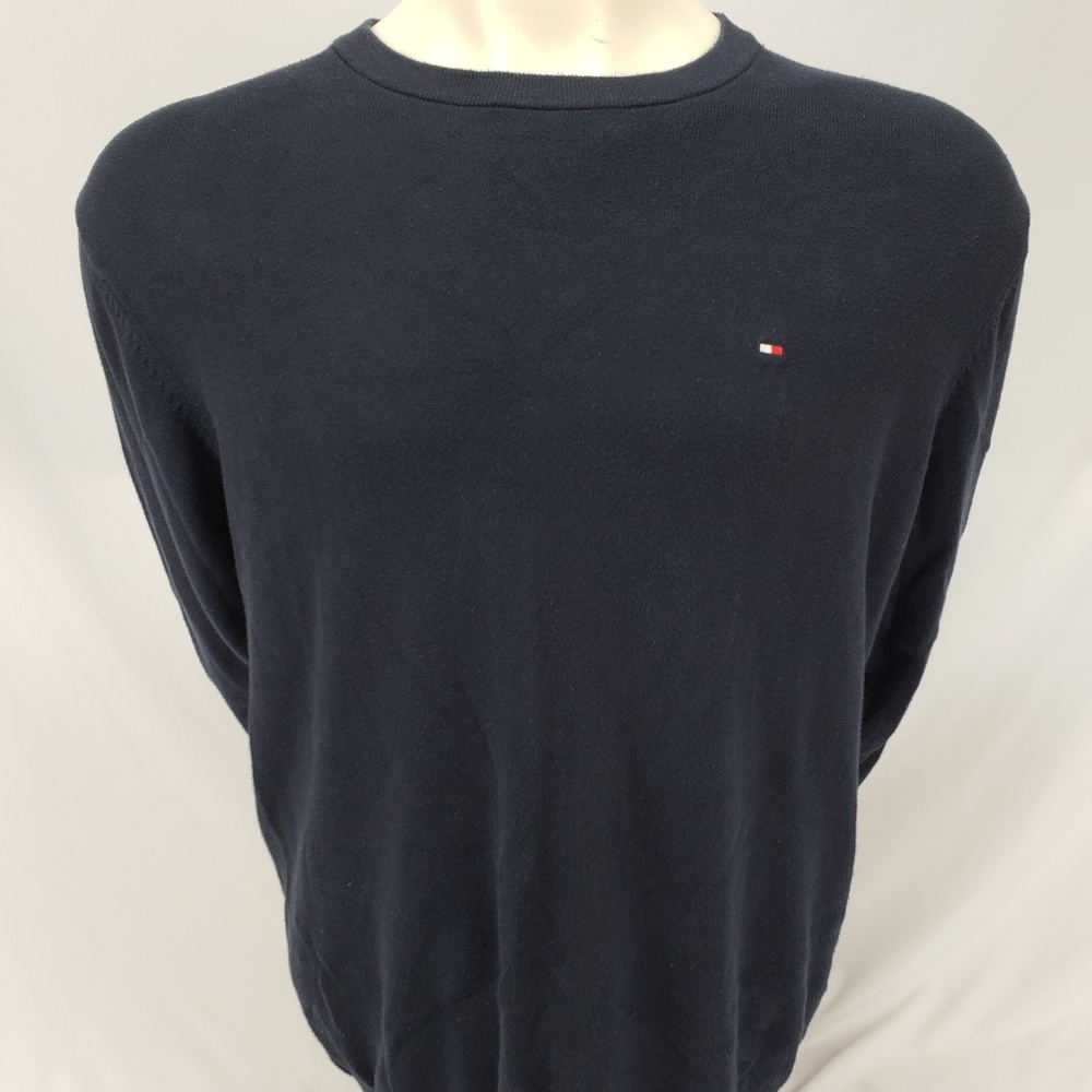 Tommy Hilfiger Navy Blue Knit Sweater XL Flag Logo